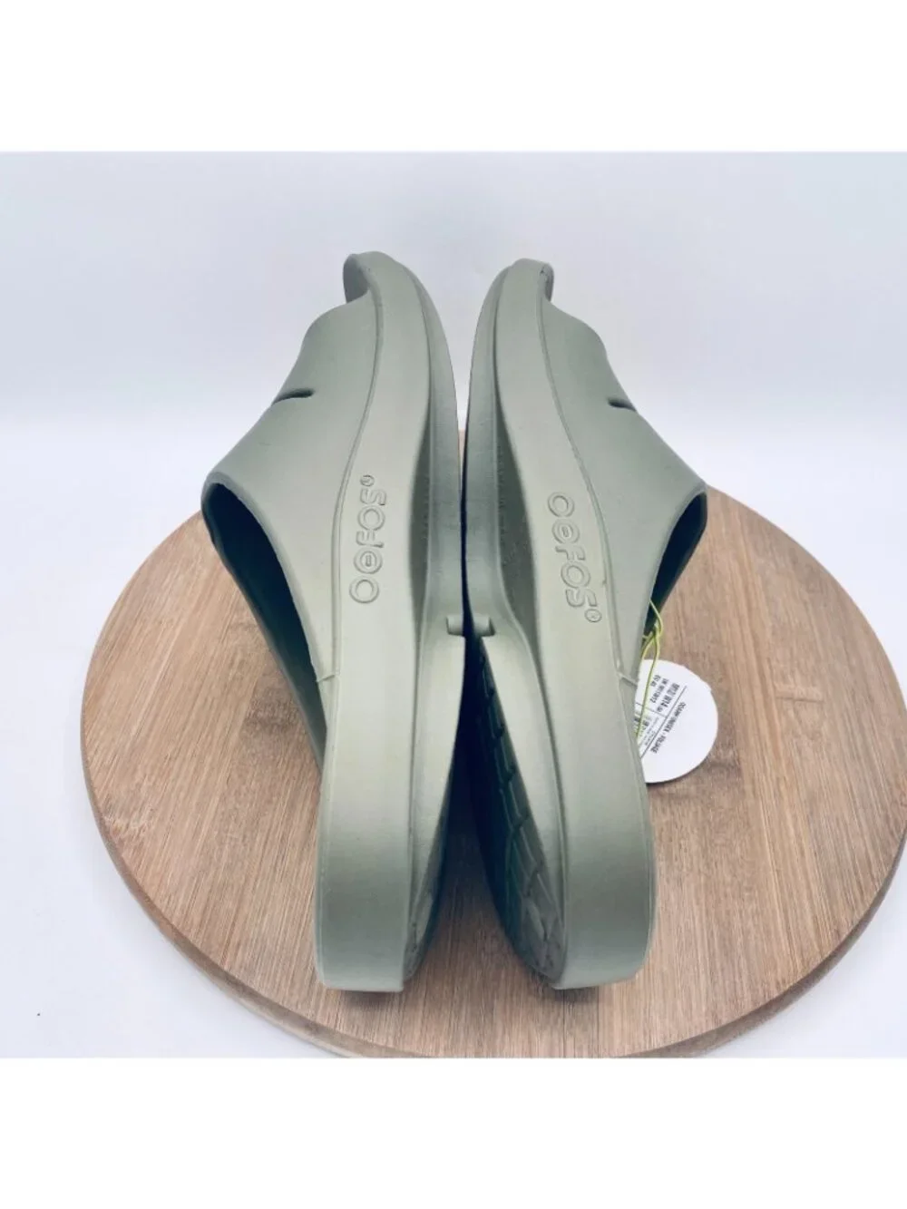 Oofos Sandals Mens 12 Green Rubber Ooaah Slip On Comfort Recovery Slides
